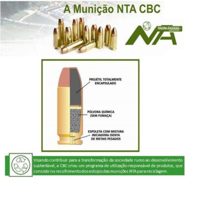 Munição CBC 9MMLUGER EOOG 124GR NTA CXT C